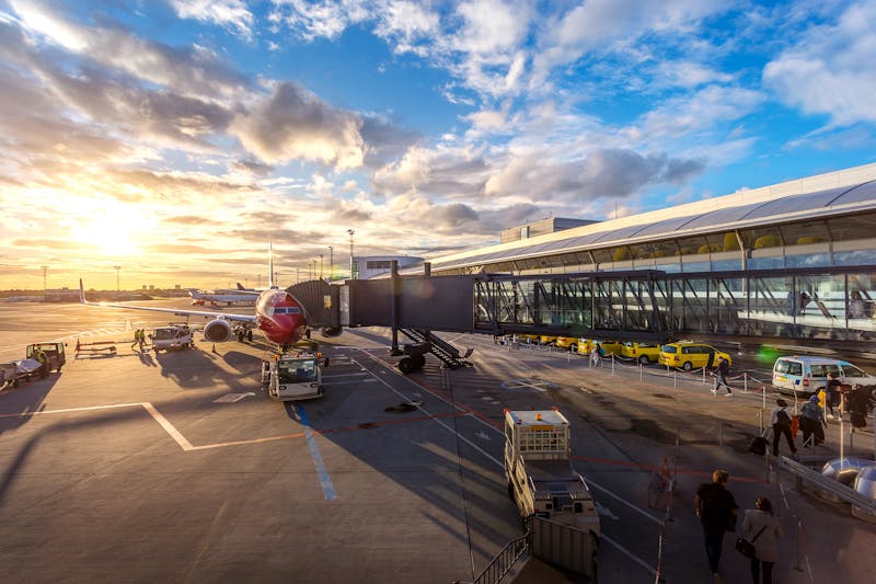 Airport departure terminal for UK bound flights