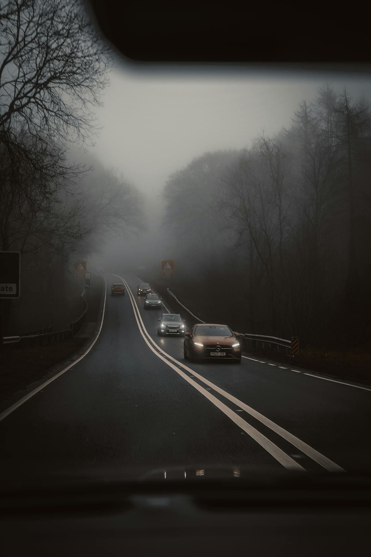 English roundabout on A-road — driving England Americans