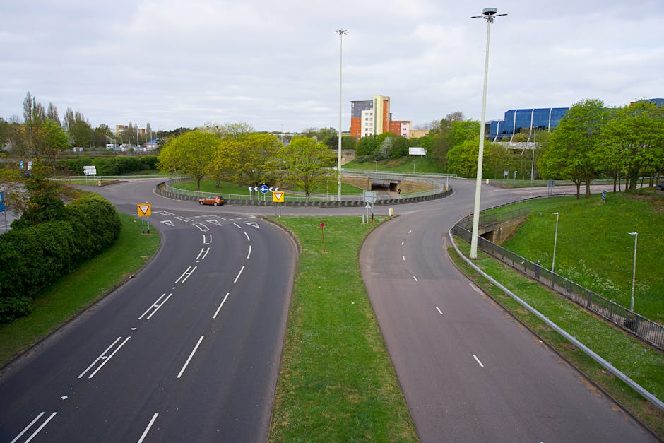 driving in the uk for americans motorway and roundabout view