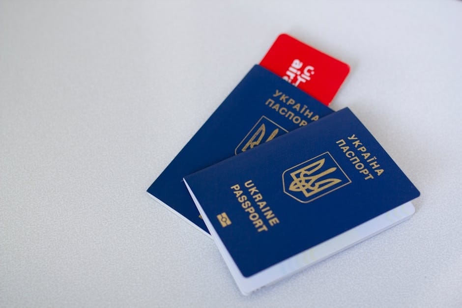 Emergency passport replacement application documents on desk