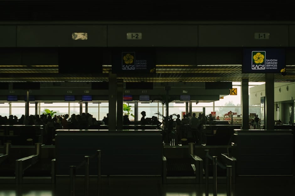 Passengers at airport check-in counter for codeshare flight