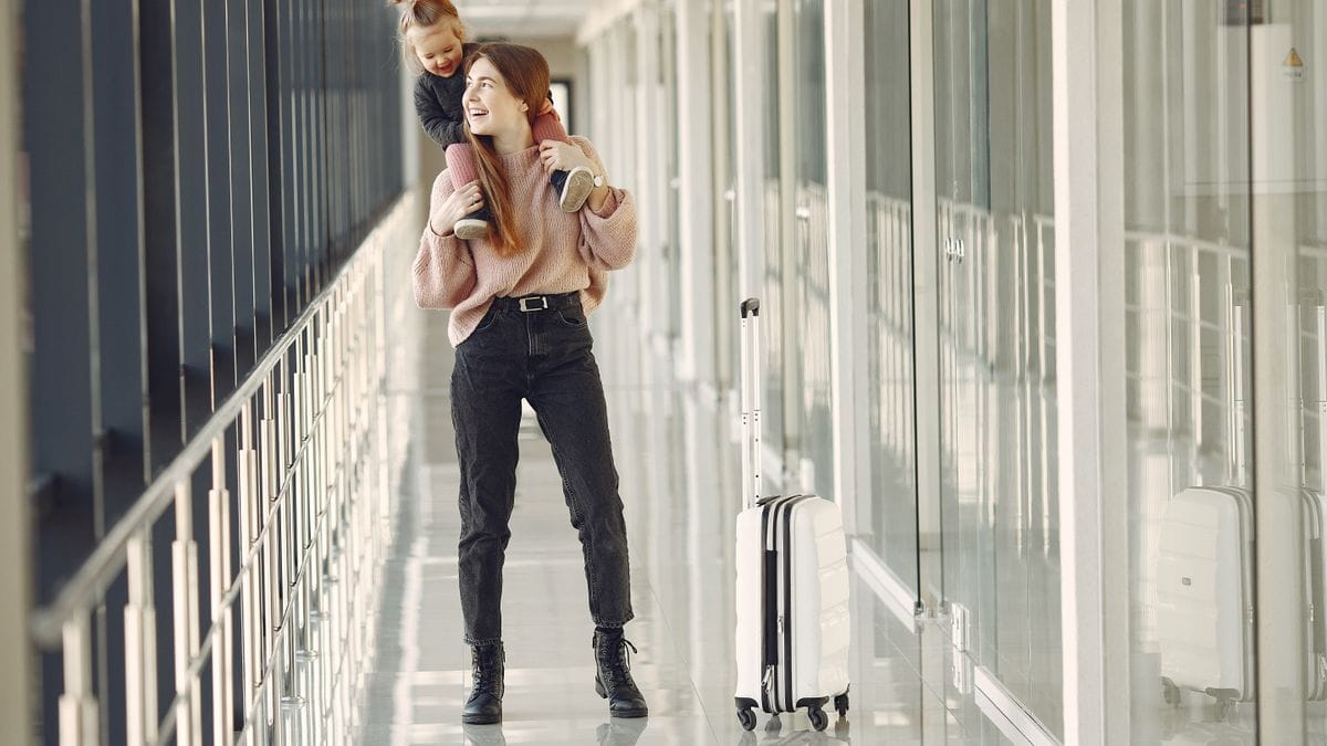 Family preparing UK travel documents