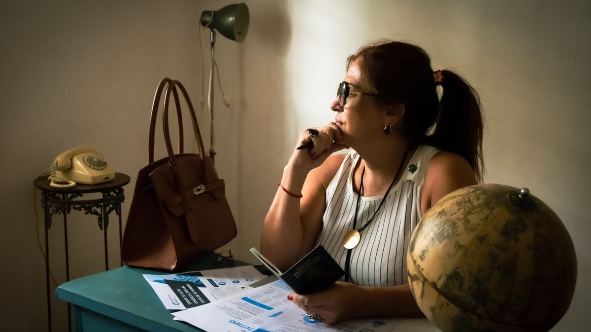 Family preparing UK travel documents