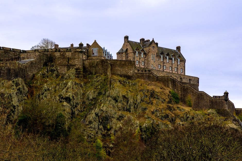Edinburgh Castle rising above the Old Town during Scotland's August festival season